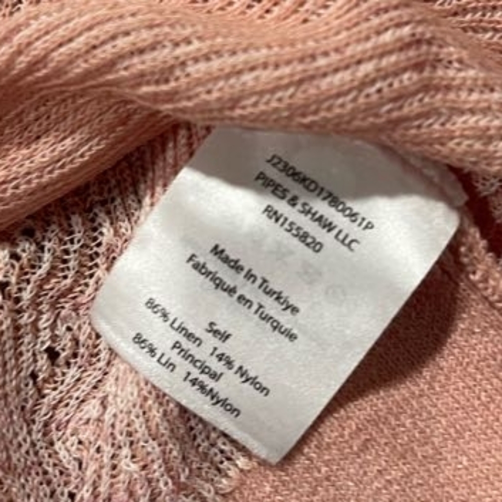 Veronica Beard‎ Womens Pink Soren Twist Front Linen Blend V Neck Sweater Size Sm - Picture 6 of 7